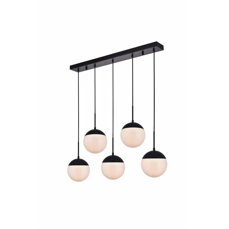 Elegant Lighting Eclipse 5 Light 42" Wide Linear Pendant with Frosted