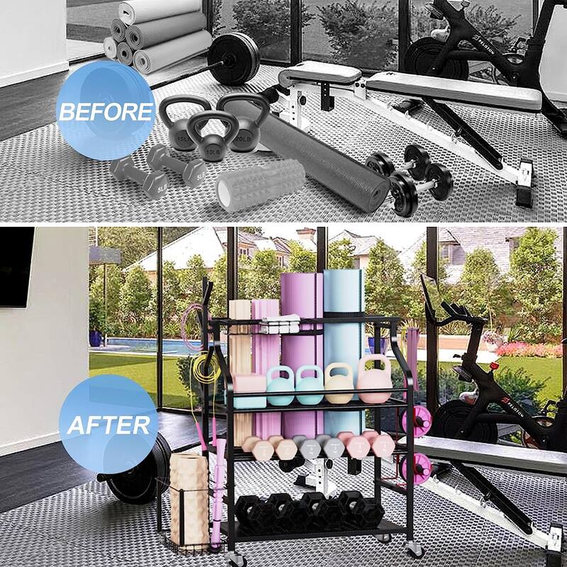Sttoraboks Weight Rack for Dumbbells, Dumbell Rack, Weight Stand, Home Gym Storage Rack for Kettlebells, Yoga Mat