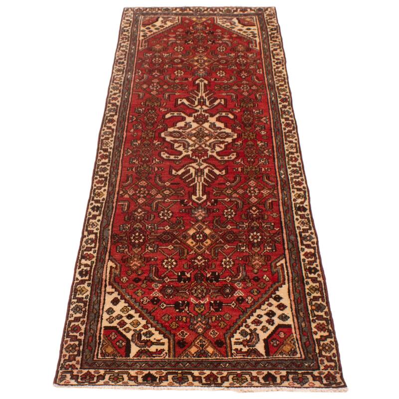 ECARPETGALLERY Hand-knotted Andelz Red Wool Rug - 3'1 x 9'6