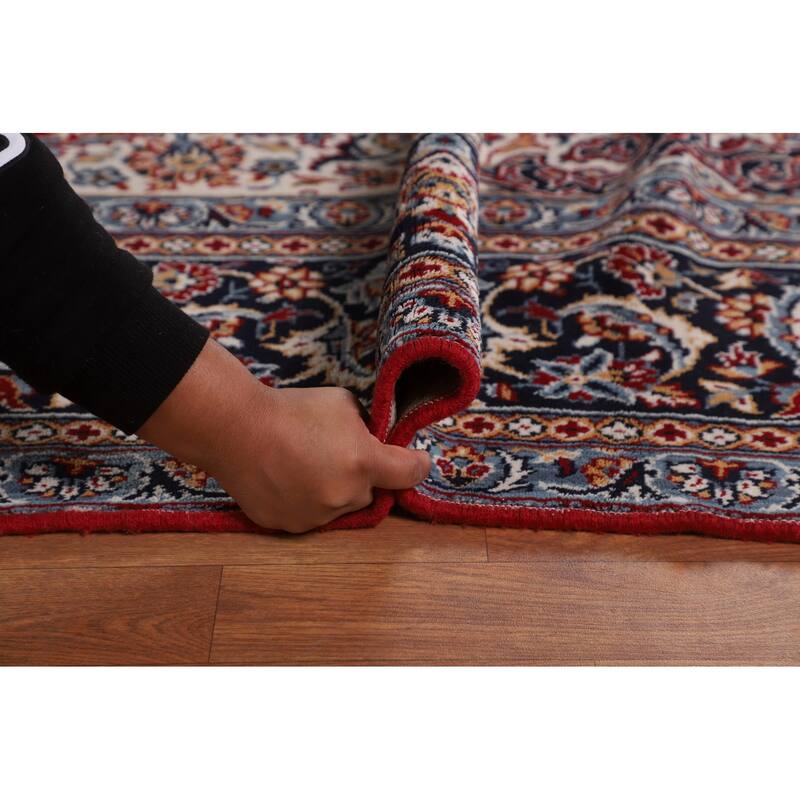 Red Kashan Turkish Area Rug Traditional Machine Made Carpet - 9'6" x 12'10"