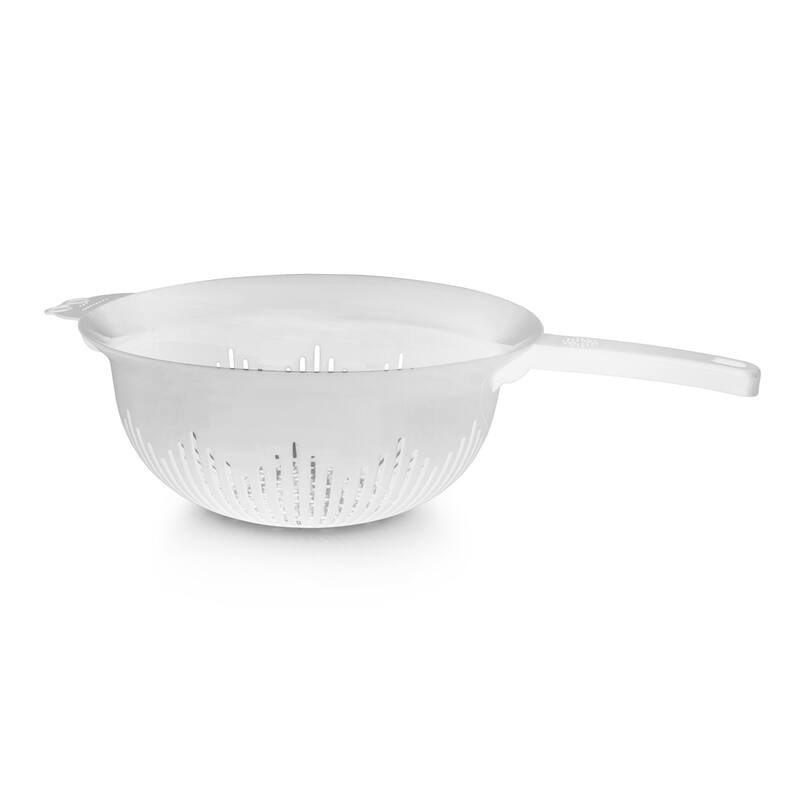 YBM Home 9.75 In. Deep Plastic Colander with Long Handle Use for Pasta