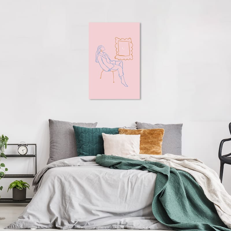 Wynwood Studio Canvas Fashion and Glam The Mirror Window Pink and Pastel Pink Modern & Contemporary Wall Art Canvas Print - 36 x 24