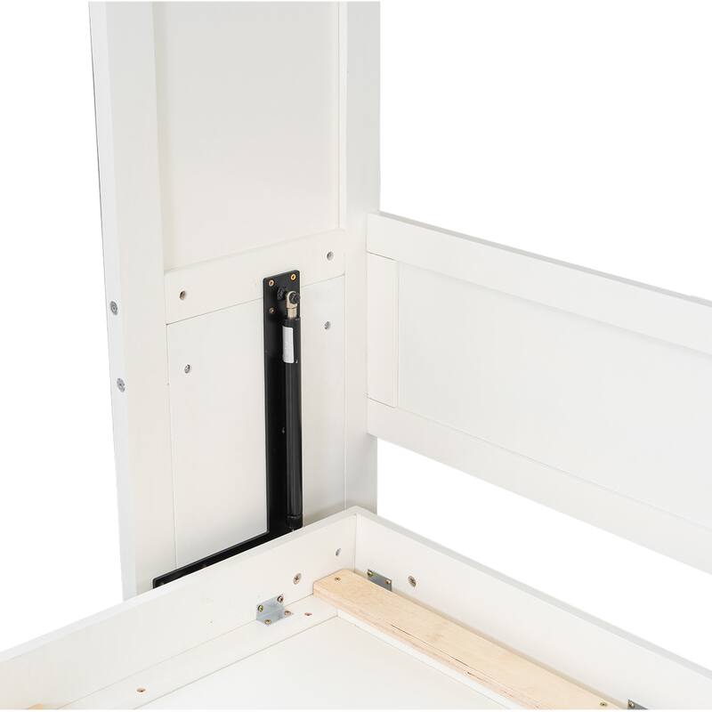 Roomfitters Full Size Murphy Bed with Storage Drawers, Space-Saving Wall Bed for Guest Room, Modern Beige