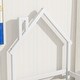 preview thumbnail 5 of 6, Fun Floor Bed, Wooden Twin House Mattresses Bed with Fences, White