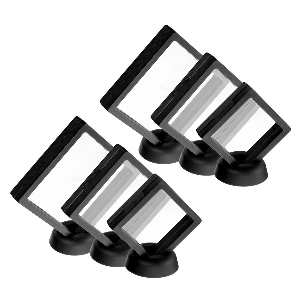 3 Size 3D Floating Display Case, Display Holder Jewelry Storage 6Pcs