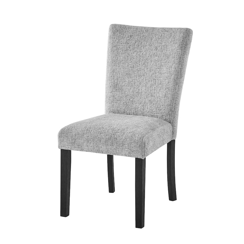 HomeRoots Set of Two Light Gray and Black Upholstered Fabric And Wood Dining Side Chairs - 21.22 in. x 40.24 in. x 18.03 in.