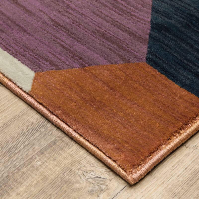 Style Haven Ximena Geometric Hexagon Multi-colored Area Rug