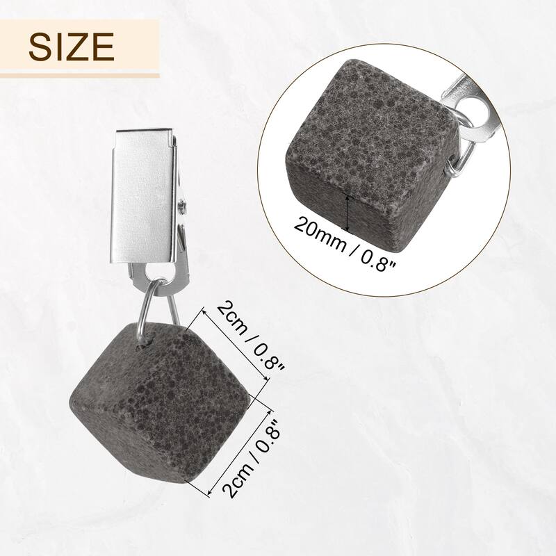 8PCS Marble Table Covers Pendant Stones Tablecloth Weights - Black