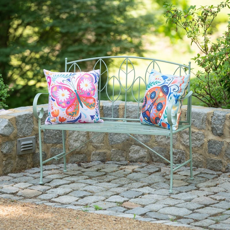 42 in. Sage Leaf Metal Garden Bench - 42 in