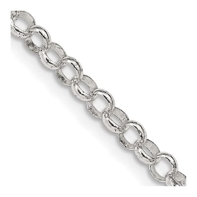 Curata 925 Sterling Silver 4.0mm Rolo Chain Necklace