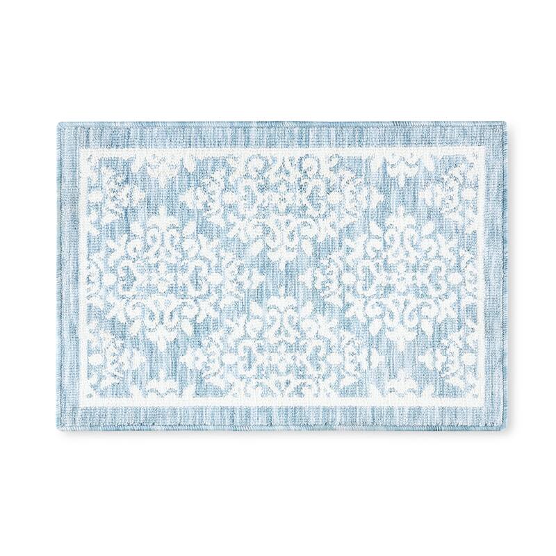 TOWN & COUNTRY EVERYDAY Walker Damask Medallion Everwash Washable Multi-Use Non-Slip Backing Decorative Rug
