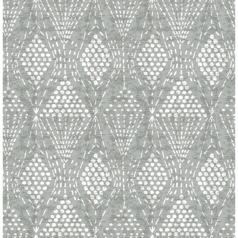 A-Street Prints Grady Grey Dotted Geometric Wallpaper