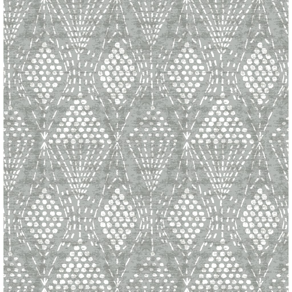 A-Street Prints Grady Grey Dotted Geometric Wallpaper