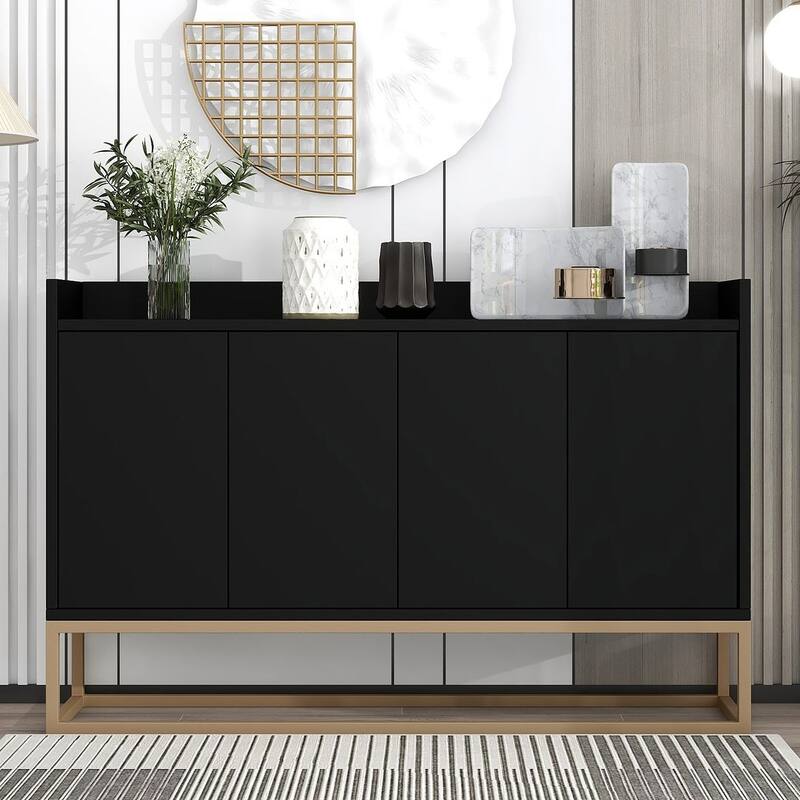 47.2” Modern 4 Door Buffet with Metal Base