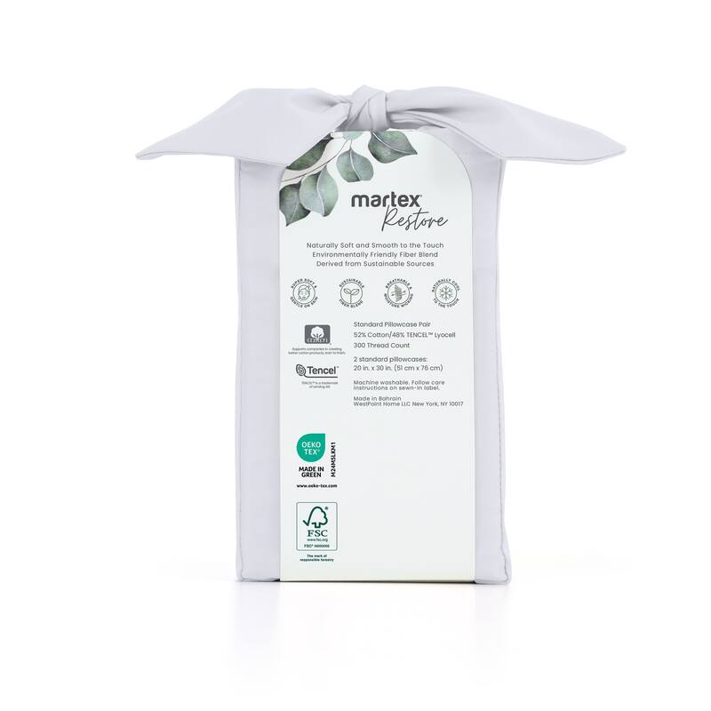 Martex Restore 300 Thread Count Pillowcases
