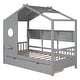 preview thumbnail 4 of 24, Wooden Twin Size House Bed with 2 Drawers,Kids Bed with Storage Shelf, Gray