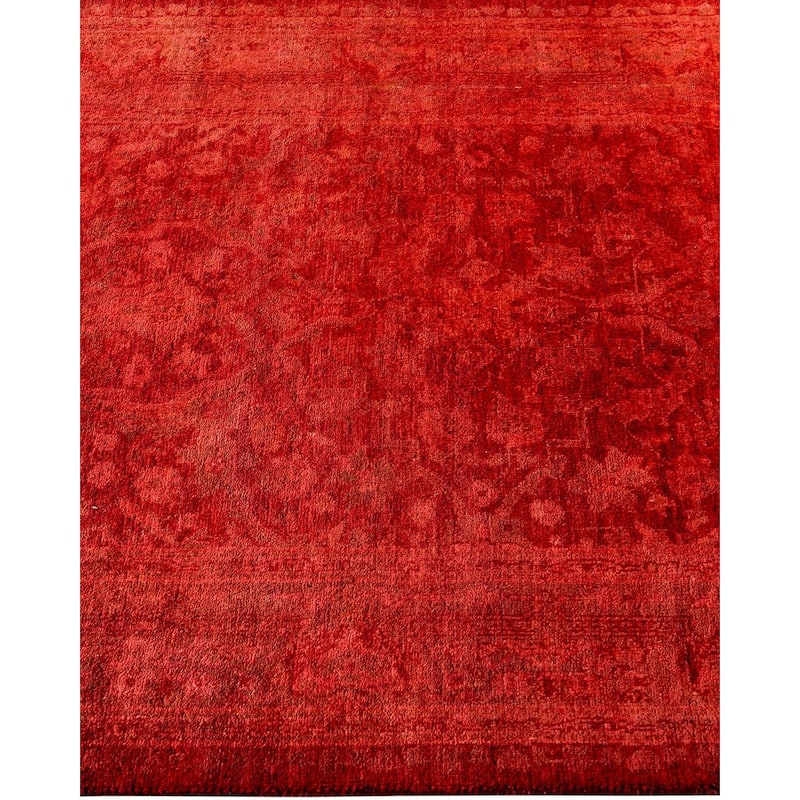 Contemporary Overdyed Wool Hand Knotted Runner - 2' 7" x 12' 1"