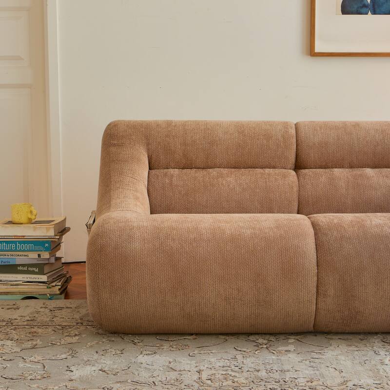 Memory Foam 2-Seater Couch, Deep Seat Modern Sofa