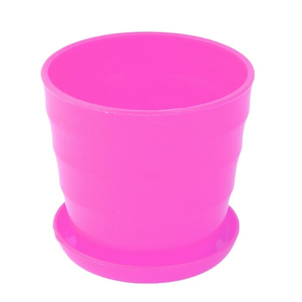 Hotel Garden Plastic Desktop Decor Plant Flower Aloes Roses Pot Fuchsia 11cm Dia