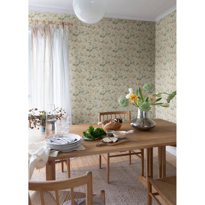 A-Street Prints Magdalena Light Yellow Dandelion Wallpaper