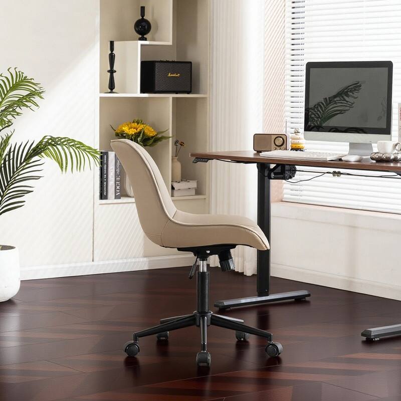 Modern Office Chair, Leather Swivel Office Chair for Home Office