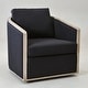 preview thumbnail 8 of 165, KINWELL 31"W Oak Frame Upholstered Swivel Barrel Armchair