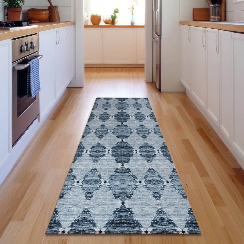 Premium Washable Super Soft Moroccan Boho Mayfield Rug - Blue - 2' 3" x 7' 6" - Runner
