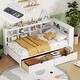 preview thumbnail 29 of 43, USB Ports on L-Shape Storage Headboard Bed Frame, Wooden DayBed Sofa Bed, Wooden Slat Platform Bed with 2 Drawers