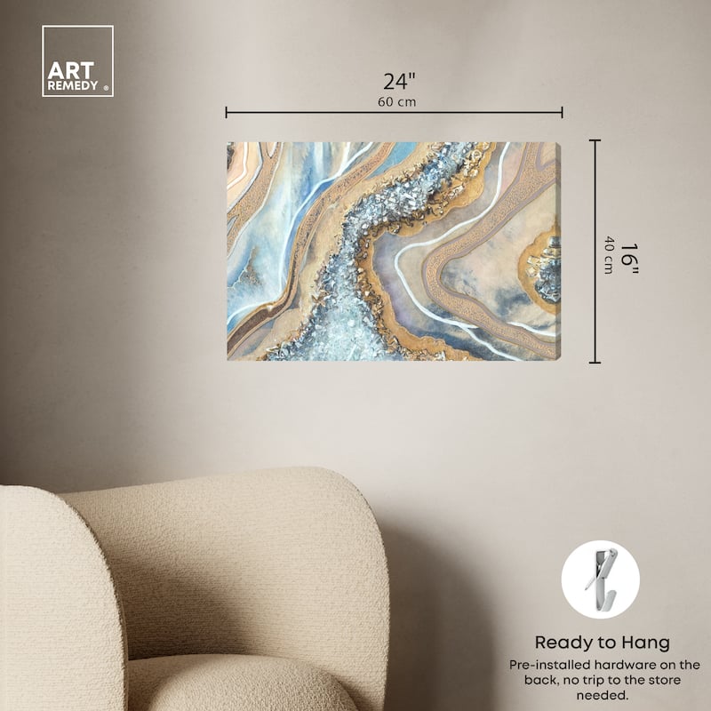 Art Remedy The Luxurious Geode Gallery Wrapped Mineral, Agate & Geode 1 Piece Canvas Wall Art