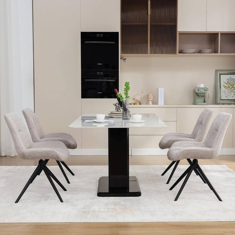 XINMICS Upholstered Dining Chairs Swivel Accent Armchairs