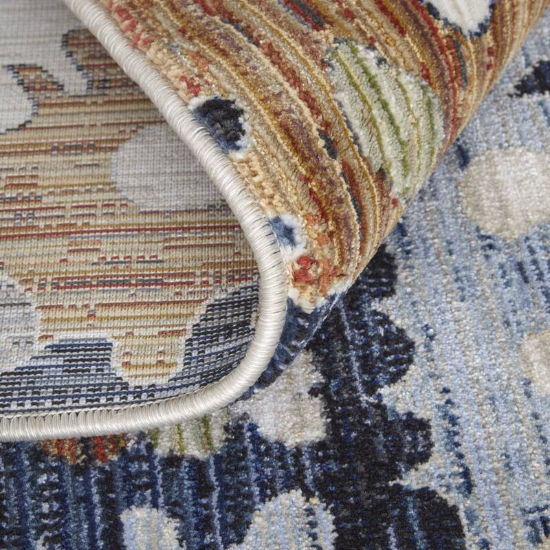 HomeRoots Floral Bohemian Runner Area Rug - 87.00 in. x 30.00 in. x 0.47 in.
