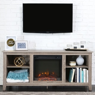 Roosevelt Driftwood 58-inch Fireplace TV Stand Con