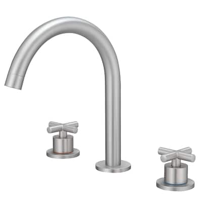 8 Inch Widespread Bathroom Sink Faucet with Drain Assembly Brass Modern 3 Hole Bathroom Basin Vanity Faucets