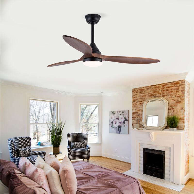 52" Ceiling Fans w/ Lights, Dimmable LED, Remote Control Reversible DC Motor