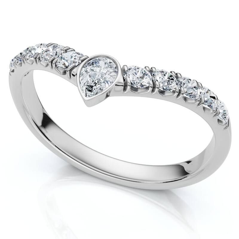 Bliss Diamond 1/4Ct Contour Wedding Band Gold or Platinum Lab Grown