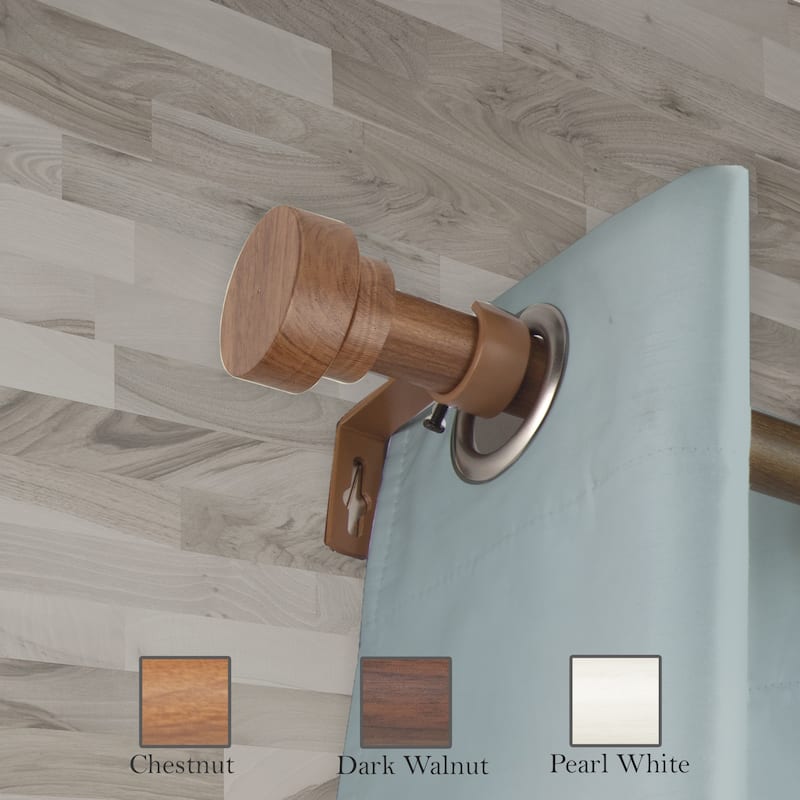 InStyleDesign Beret 1 inch Faux Wood Curtain Rod
