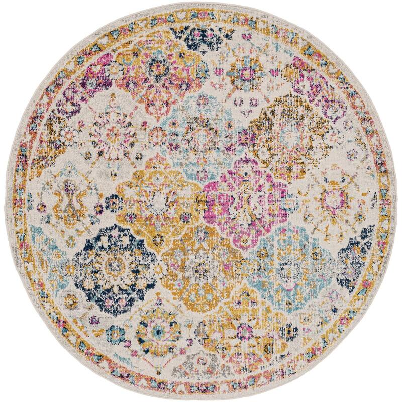 Livabliss Harput Transitional Medallion Area Rug - Multi-Color - 5'3" x 5'3" Round
