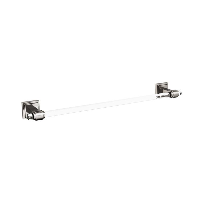 Amerock Glacio Contemporary Towel Bar - 18" - Clear/Satin Nickel