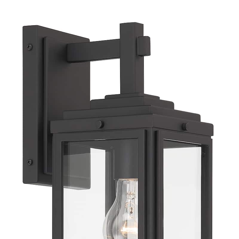 Byron 1 Light Matte Black Outdoor Wall Mount - 5.25"W x 14"H x 6.75"D