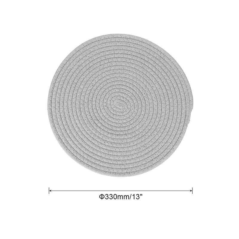 Cotton Trivets Set, 4 PCS 7" Thicken Woven Heat Resistant Mats - Grey - 13"