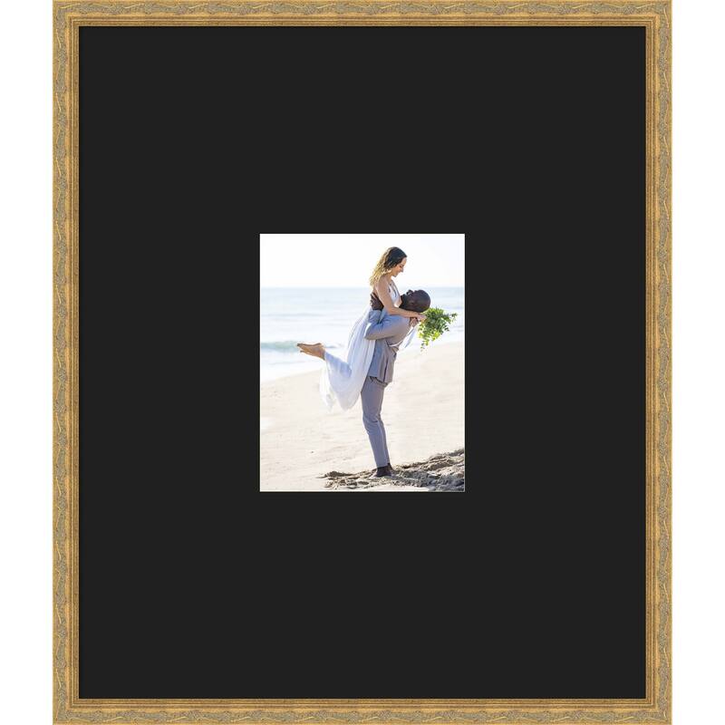 Mila Picture Frame, Photo Frame - 22x26 Matted Black 8x10 - Mila Dark Gold