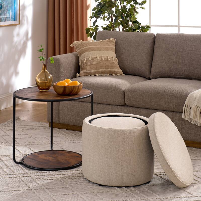 Ottoman, multifunctional combination set table Ottoman, combination of Ottoman and table, with drum stool, with storage space