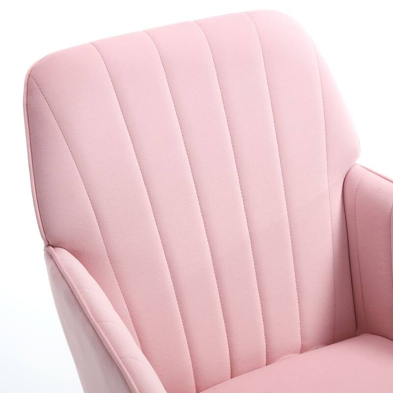 Velvet Adjustable Home Office Swivel Leisure Desk Chair with Gold Base