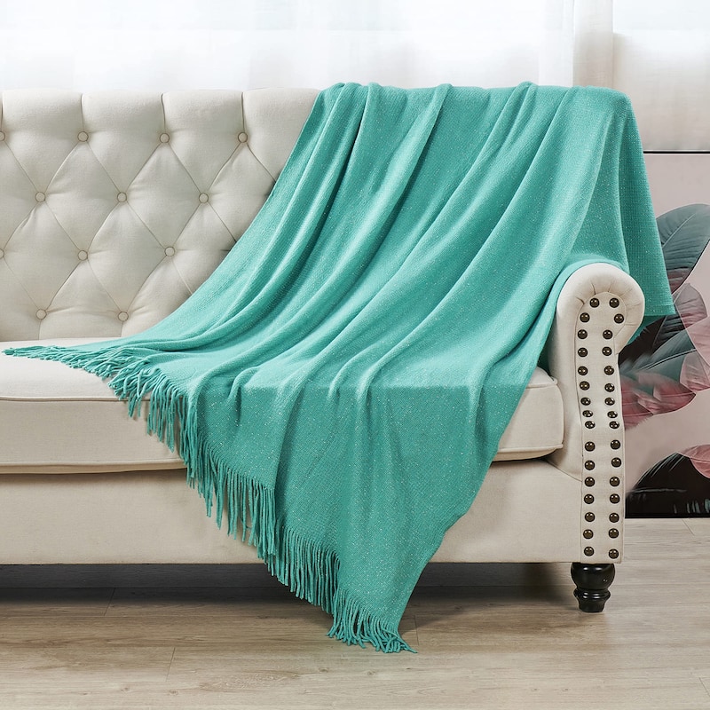 Glitter Knitted Throw Blanket
