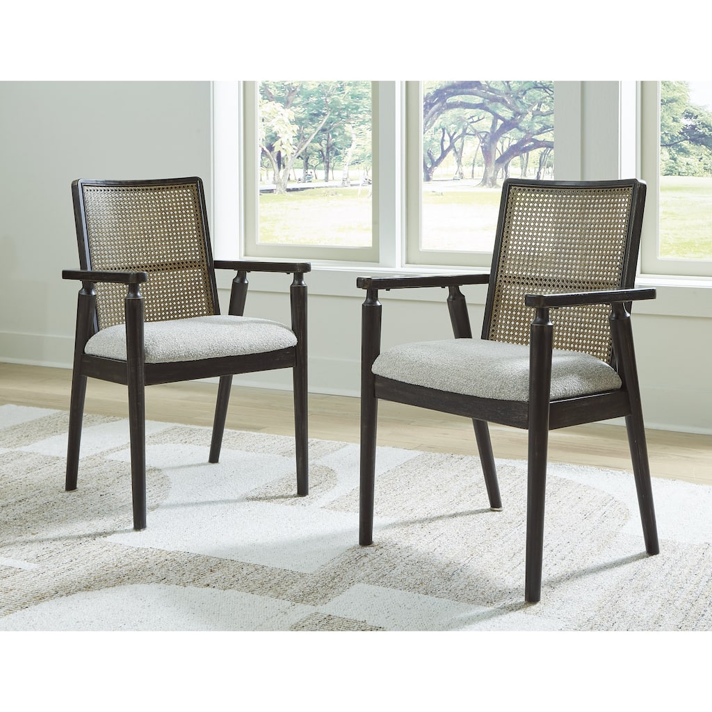 Signature Design by Ashley Galliden Black/Gray Dining Arm Chair - 22.13"W x 22.38"D x 35.13"H