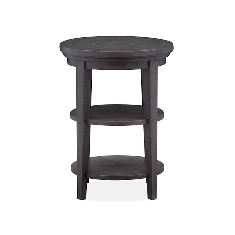 Magnussen Home Westley Falls Graphite Round Accent End Table - 18''W x 18''D x 24''H