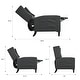 preview thumbnail 8 of 54, Manual Adjustable WingBack Recliner Chair, with Foldable Side Table, USB Charging Ports, PushBack Reclining Chairs