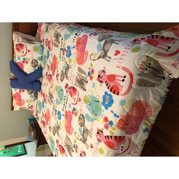 Shop Crayola Purrty Cat Pink Brushed Microfiber 3 Piece Comforter