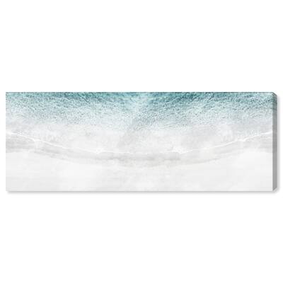 White Sand Beach, Calm Ocean Shore Coastal Blue Canvas Wall Art Print for Living Room