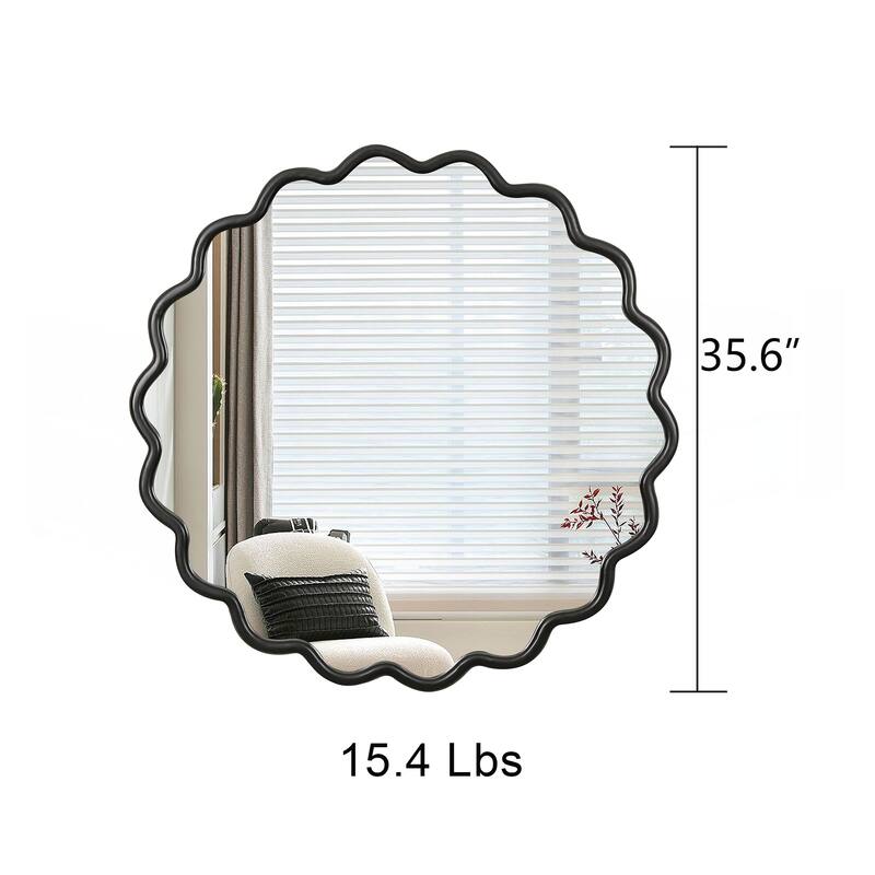 Solid Wood Wavy Mirror